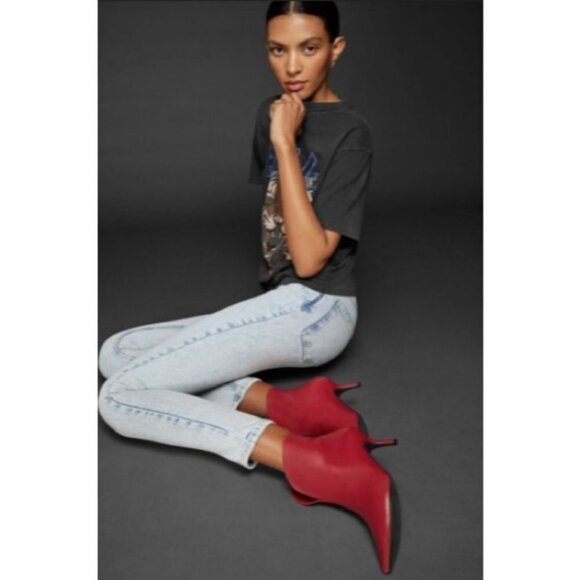 💕ANINE BING💕 Annabelle Boots 100% Leather Pointed Toe Ankle Booties Red 40 - Picture 6 of 17